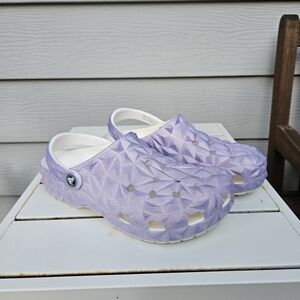 CROCS White and Lavender Clogs